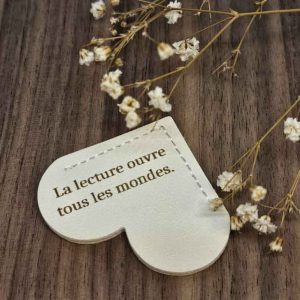 Marque Pages Cœur Blanc